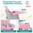 Pemberly Row 8 in 1 Baby High Chair Convertible Dining Booster Seat Pink