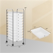 Pemberly Row 10 Drawer Rolling Storage Cart Paper Office School Organizer Clear
