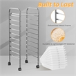 Pemberly Row 10 Drawer Rolling Storage Cart Paper Office School Organizer Clear
