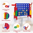 Pemberly Row 4 in A Row Giant Game Set w/Basketball Hoop for Family Red
