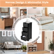 Pemberly Row Bathroom Floor Cabinet Free Standing Storage Side Organizer Black
