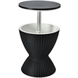 Pemberly Row 8 Gallon 3-1 Patio Rattan Cooler Bar Table Adjust Ice Bucket Black