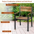 Pemberly Row 7PCS Patented Patio Dining Chair Table Set W/Umbrella Hole Brown