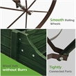 Pemberly Row Garden Plant Wooden Wagon Planter W/ Wheel Green
