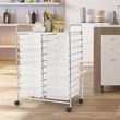 Pemberly Row 20 Drawers Rolling Cart Storage Studio Organizer Bins White