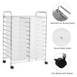 Pemberly Row 20 Drawers Rolling Cart Storage Studio Organizer Bins White