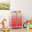 Pemberly Row 20 Drawers Rolling Cart Storage Studio Organizer Bins Pink