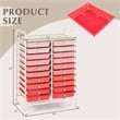 Pemberly Row 20 Drawers Rolling Cart Storage Studio Organizer Bins Pink