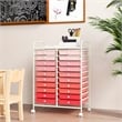 Pemberly Row 20 Drawers Rolling Cart Storage Studio Organizer Bins Pink