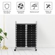 Pemberly Row 20 Drawers Rolling Cart Storage Studio Organizer Bins Black