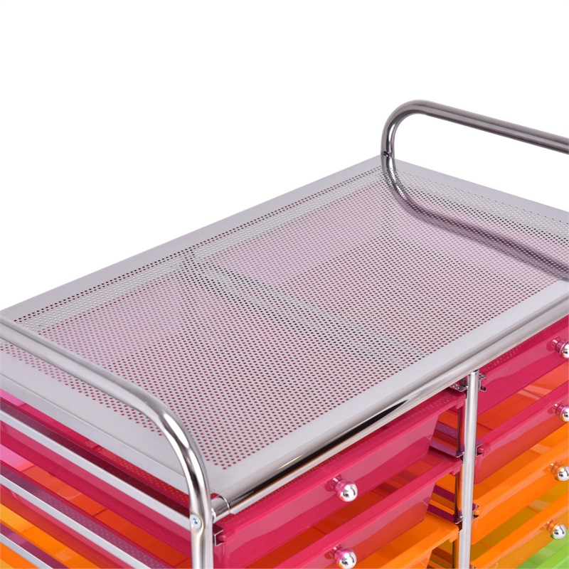 Pemberly Row 20 Drawers Rolling Cart Storage Studio Organizer Bins Colorful