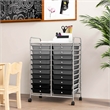 Pemberly Row 20 Drawers Rolling Cart Storage Studio Organizer Bins Gray