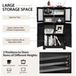 Pemberly Row Bathroom Floor Storage Cabinet Kitchen Cupboard Black