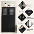 Pemberly Row Bathroom Floor Storage Cabinet Kitchen Cupboard Black
