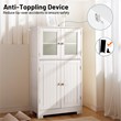 Pemberly Row Bathroom Floor Storage Cabinet Kitchen Cupboard White