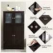 Pemberly Row Bathroom Floor Storage Cabinet Kitchen Cupboard Brown
