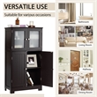 Pemberly Row Bathroom Floor Storage Cabinet Kitchen Cupboard Brown