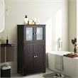 Pemberly Row Bathroom Floor Storage Cabinet Kitchen Cupboard Brown