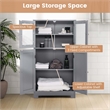 Pemberly Row Bathroom Floor Storage Cabinet Kitchen Cupboard Gray