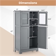 Pemberly Row Bathroom Floor Storage Cabinet Kitchen Cupboard Gray