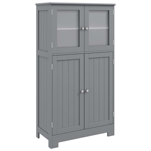 Pemberly Row Bathroom Floor Storage Cabinet Kitchen Cupboard Gray