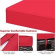 Pemberly Row 2PCS Patio Rattan Ottoman Cushioned Seat Foot Rest Red