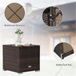 Pemberly Row 2PCS Patio Rattan Ottoman Seat Storage Box Gray