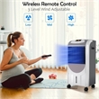 Pemberly Row Portable Air Cooler Fan & Heater Humidifier w/Washable Filter White