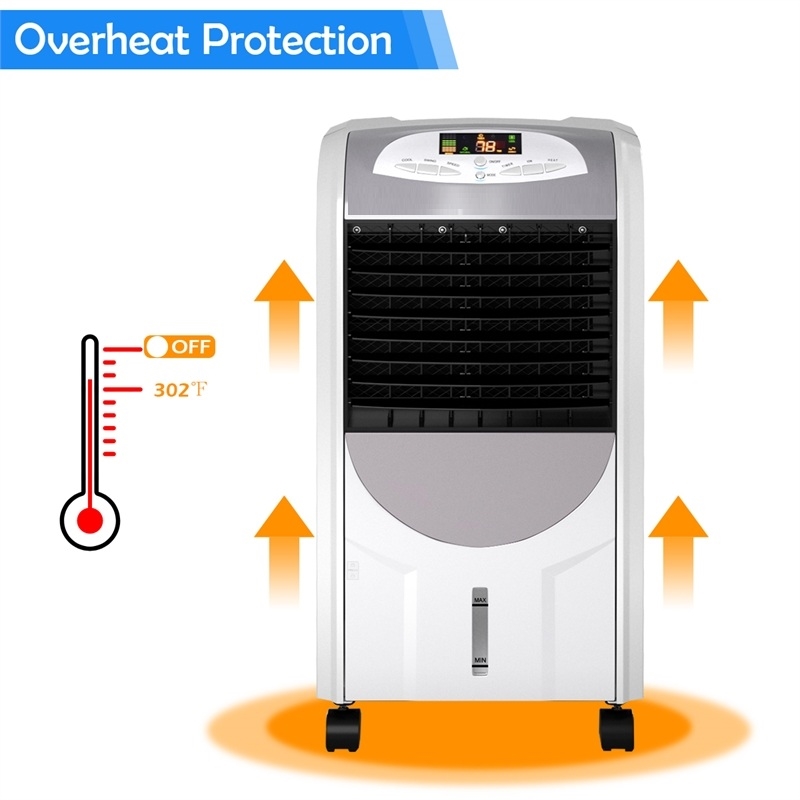 Pemberly Row Portable Air Cooler Fan & Heater Humidifier w/Washable Filter White