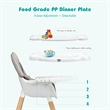 Pemberly Row Baby High Chair Infant Convertible Chair 5 Point Seat Belt Gray