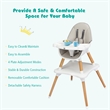 Pemberly Row Baby High Chair Infant Convertible Chair 5 Point Seat Belt Gray