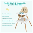 Pemberly Row Baby High Chair Infant Convertible Chair 5 Point Seat Belt Khaki