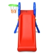 Pemberly Row 2 Step Children Folding Slide w/ Basketball Hoop For Kids