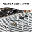 Pemberly Row Tempered Glass Oval Side Coffee Table Shelf Chrome Base Clear