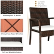 Pemberly Row 7PCS Patio Rattan Dining Set Table Top with Umbrella Hole White