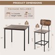 Pemberly Row 5 PCS Industrial Dining Table Set with 4 Bar Stools Black