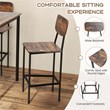 Pemberly Row 5 PCS Industrial Dining Table Set with 4 Bar Stools Black