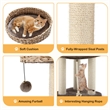 Pemberly Row 41 inch Hand Made Cat Tree Tower Natural Bowl Shaped w/ 2 Perch