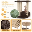 Pemberly Row 41 inch Hand Made Cat Tree Tower Natural Bowl Shaped w/ 2 Perch