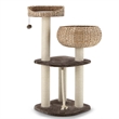 Pemberly Row 41 inch Hand Made Cat Tree Tower Natural Bowl Shaped w/ 2 Perch