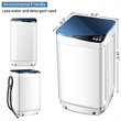 Pemberly Row Full Automatic Washing Machine 7.7 lbs Washer/Spinner UV Light Blue