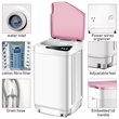 Pemberly Row Full Automatic Washing Machine 7.7 lbs Washer/Spinner UV Light Pink