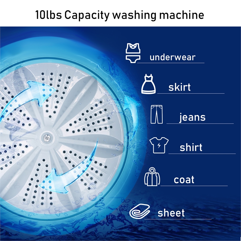 Pemberly Row Full Automatic Washing Machine 7.7 lbs Washer/Spinner UV Light Pink