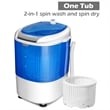 Pemberly Row 5.5lbs Portable Mini Washing Machine Laundry Spin Dryer Blue