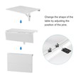 Pemberley Row White Wall Mounted Folding Table Rectangular Space-Saving