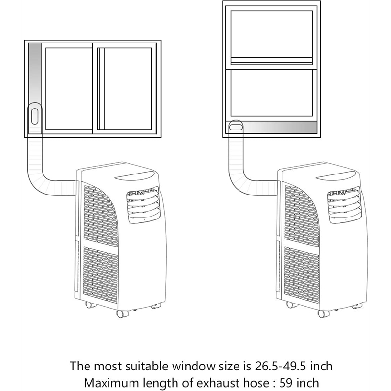 Pemberly Row Portable Air Conditioner 5500 BTU Dehumidifier White