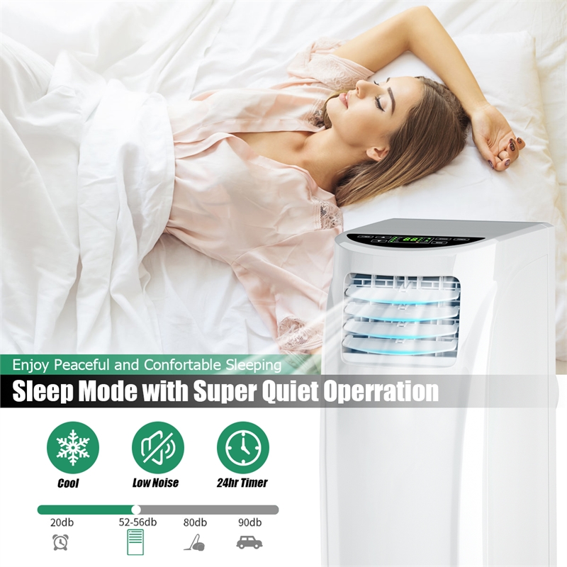 Pemberly Row Portable Air Conditioner 5500 BTU Dehumidifier White