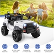 Pemberly Row 12V Kids Ride On Truck Car Electric Vehicle Remote White