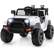 Pemberly Row 12V Kids Ride On Truck Car Electric Vehicle Remote White