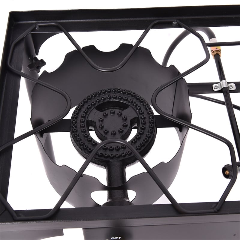 Pemberly Row Double Burner Gas Cooker Outdoor Picnic Stove Stand BBQ Grill